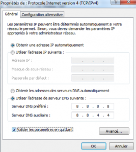 Changer serveur DNS