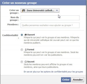 Créer un groupe Facebook privé