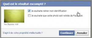 Retirer identification Facebook