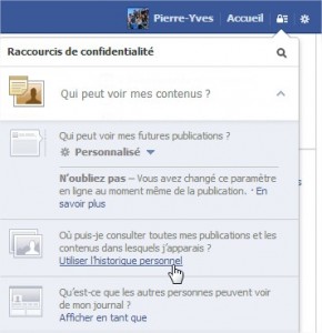 Historique personnel Facebook